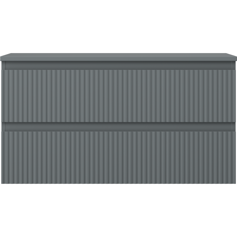 Mexen Rivel Badezimmerschrank 90 cm mit Arbeitsplatte, 2 Schubladen, gerillt, Graphit Matt - 91A20-09047-2-BFFC66