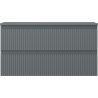 Mexen Rivel 90 cm Waschbeckenschrank mit Arbeitsplatte, 2 Schubladen, geriffelt, Graphit matt - 91A20-09047-2-BFFC66