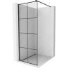 Mexen Kioto Walk-in Shower Wall 70 x 200 cm, Black Grid 8 mm, Black - 800-070-101-70-77
