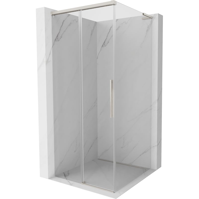 Mexen Rox L klizni kabine 90 x 90 cm, prozirna, brušeni nikal - 8C2L-090-090-97-00
