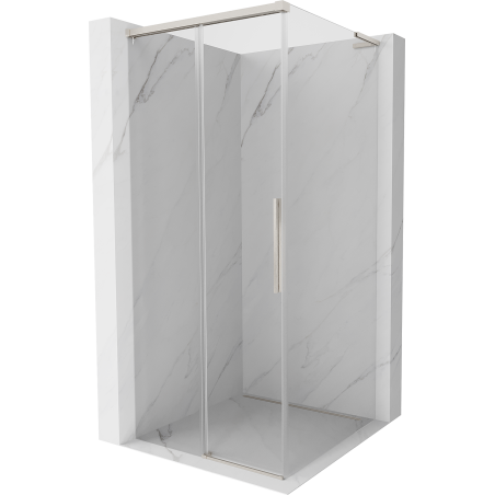 Mexen Rox L klizni kabine 90 x 90 cm, prozirna, brušeni nikal - 8C2L-090-090-97-00