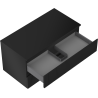 Mexen Rivel Badezimmerschrank 90 cm mit Platte, 2 Schubladen, gerippt, schwarz matt - 91A20-09047-2-BFFC71