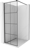 Mexen Kioto ścianka prysznicowa Walk-in 80 x 200 cm, czarny wzór 8 mm, czarna - 800-080-101-70-77