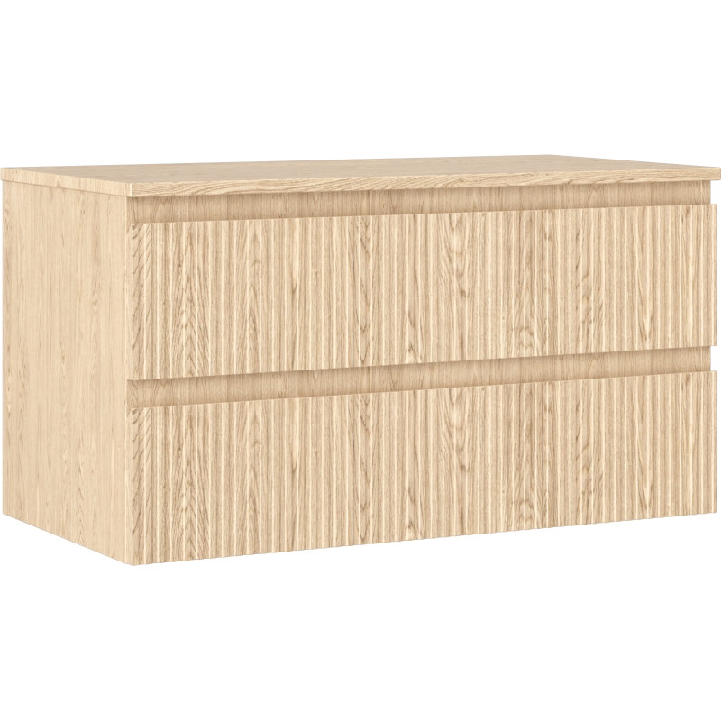 Mexen Rivel vannitoakapp valamu alla 90 cm lauaplaadiga, 2 sahtlit, soonik , tamm - 91A20-09047-2-BFFC81