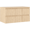 Mexen Rivel Badezimmerschrank 90 cm mit Arbeitsplatte, 2 Schubladen, Rillen, Eiche - 91A20-09047-2-BFFC81