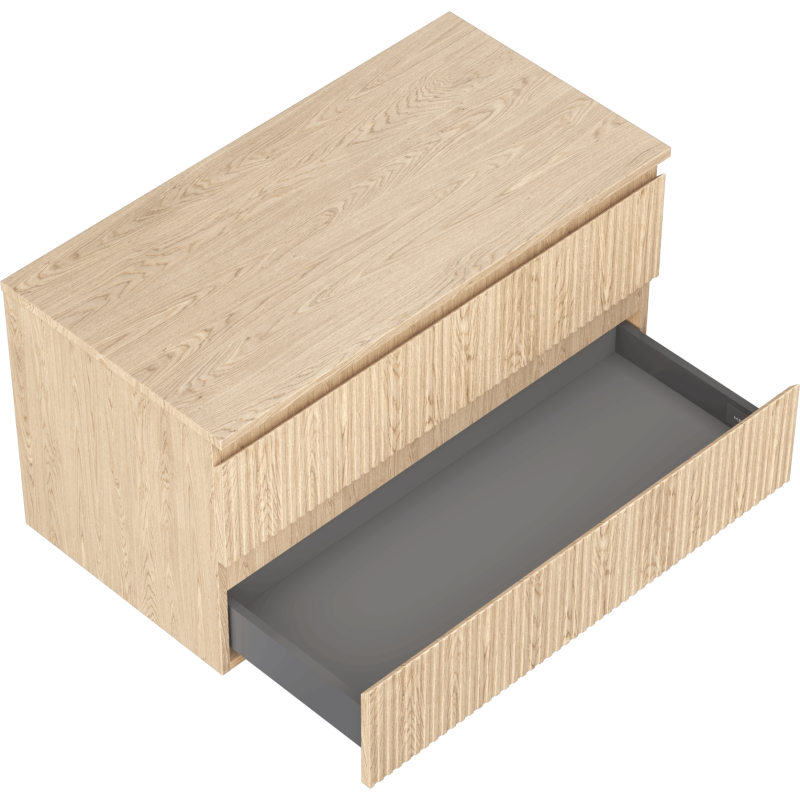 Mexen Rivel mueble de baño bajo lavabo 90 cm con encimera, 2 cajones, ranurado, roble - 91A20-09047-2-BFFC81