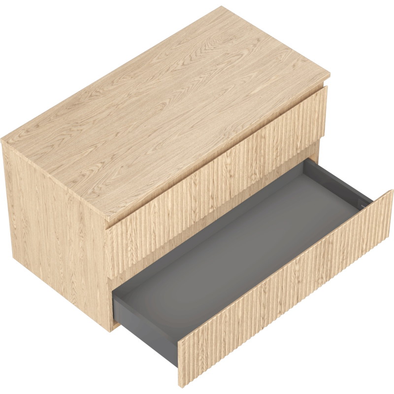 Mexen Rivel vannitoakapp valamu alla 90 cm lauaplaadiga, 2 sahtlit, soonik , tamm - 91A20-09047-2-BFFC81