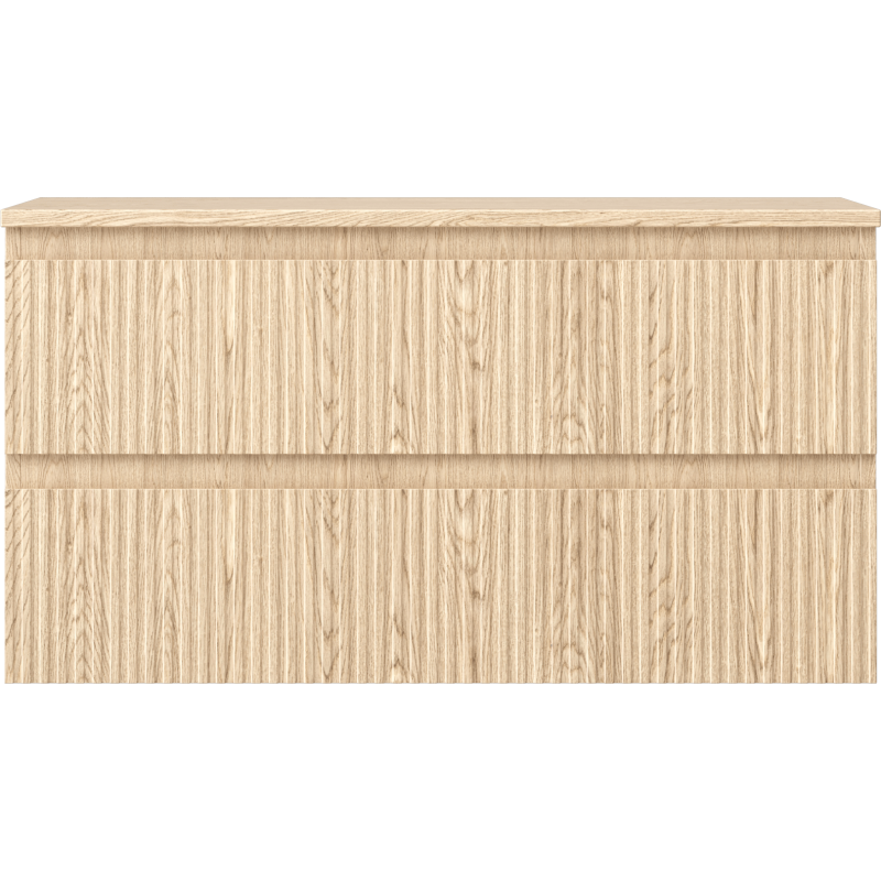 Mexen Rivel badkamerkastje onder wastafel 90 cm met blad, 2 laden, gegroefd, eik - 91A20-09047-2-BFFC81