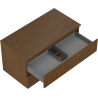 Mexen Rivel mobile da bagno sospeso 90 cm con piano, 2 cassetti, scanalato, noce - 91A20-09047-2-BFFC86