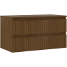 Mexen Rivel 90 cm valamu alune kapp koos tööpinnaga, 2 sahtlit, rihveldatud, pähkel - 91A20-09047-2-BFFC86