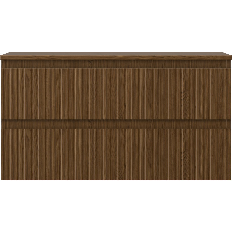 Mexen Rivel 90 cm valamu alune kapp koos tööpinnaga, 2 sahtlit, rihveldatud, pähkel - 91A20-09047-2-BFFC86