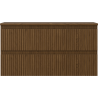 Mexen Rivel badkamerkastje onder wastafel 90 cm met blad, 2 laden, geribbeld, walnoot - 91A20-09047-2-BFFC86