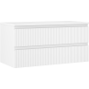 Mexen Rivel Badezimmerunterschrank 100 cm mit Platte, 2 Schubladen, gerillt, weiß matt - 91A20-10047-2-BFFC01