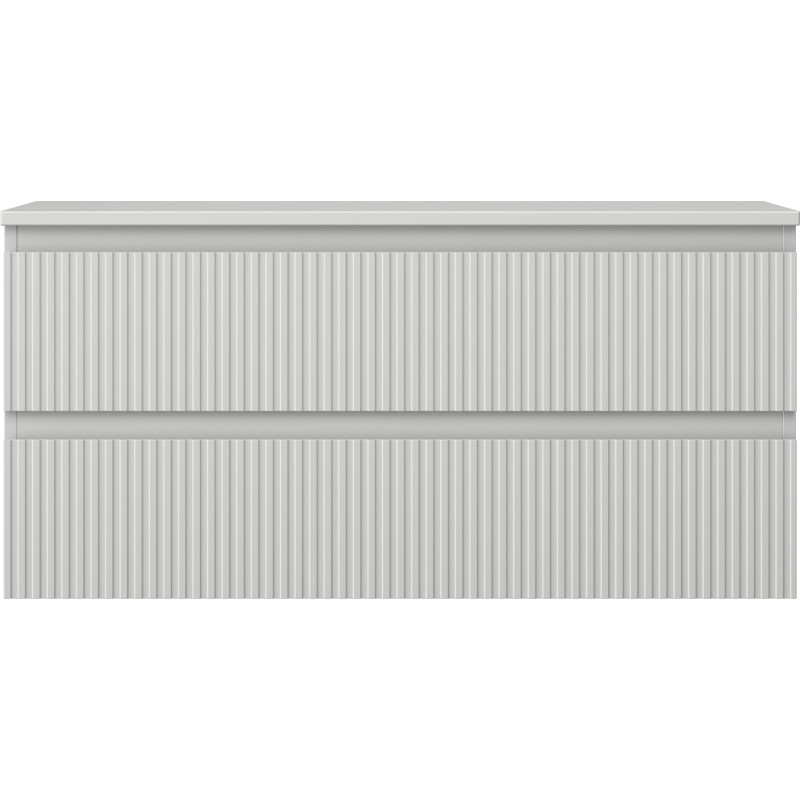 Mexen Rivel armadietto da bagno sottolavabo 100 cm con piano, 2 cassetti, scanalato, grigio opaco - 91A20-10047-2-BFFC62