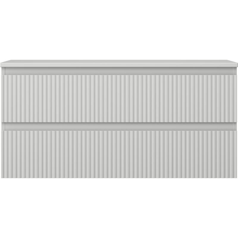 Mexen Rivel Badezimmer-Unterschrank 100 cm mit Platte, 2 Schubladen, gerillt, grau matt - 91A20-10047-2-BFFC62