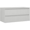Mexen Rivel Badezimmerunterschrank 100 cm mit Platte, 2 Schubladen, geriffelt, grau matt - 91A20-10047-2-BFFC62