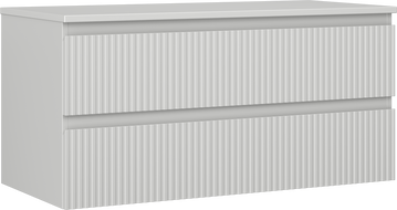 Mexen Rivel badkamerkast onder wastafel 100 cm met blad, 2 lades, gegroefd, grijs mat - 91A20-10047-2-BFFC62