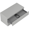 Mexen Rivel Badezimmerunterschrank 100 cm mit Platte, 2 Schubladen, geriffelt, grau matt - 91A20-10047-2-BFFC62