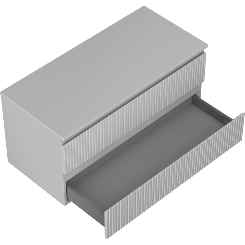 Mexen Rivel armário de casa de banho para lava-loiça 100 cm com tampo, 2 gavetas, ranhurado, cinzento mate