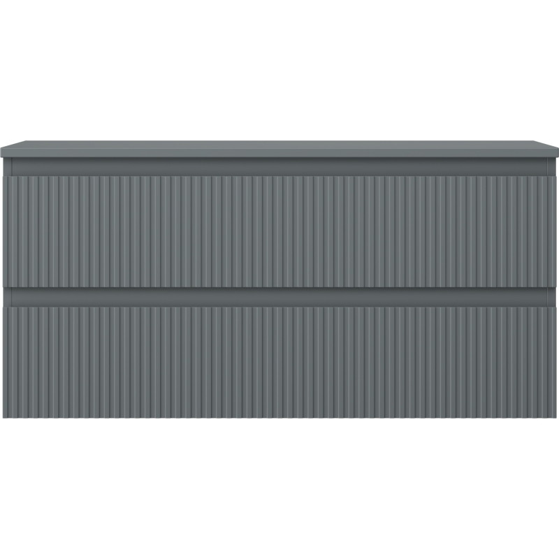 Mexen Rivel mobile da bagno sottolavabo 100 cm con piano, 2 cassetti, scanalato, grafite opaco - 91A20-10047-2-BFFC66