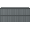 Mexen Rivel badkamerkastje voor wastafel 100 cm met blad, 2 lades, geribbeld, mat grafiet - 91A20-10047-2-BFFC66