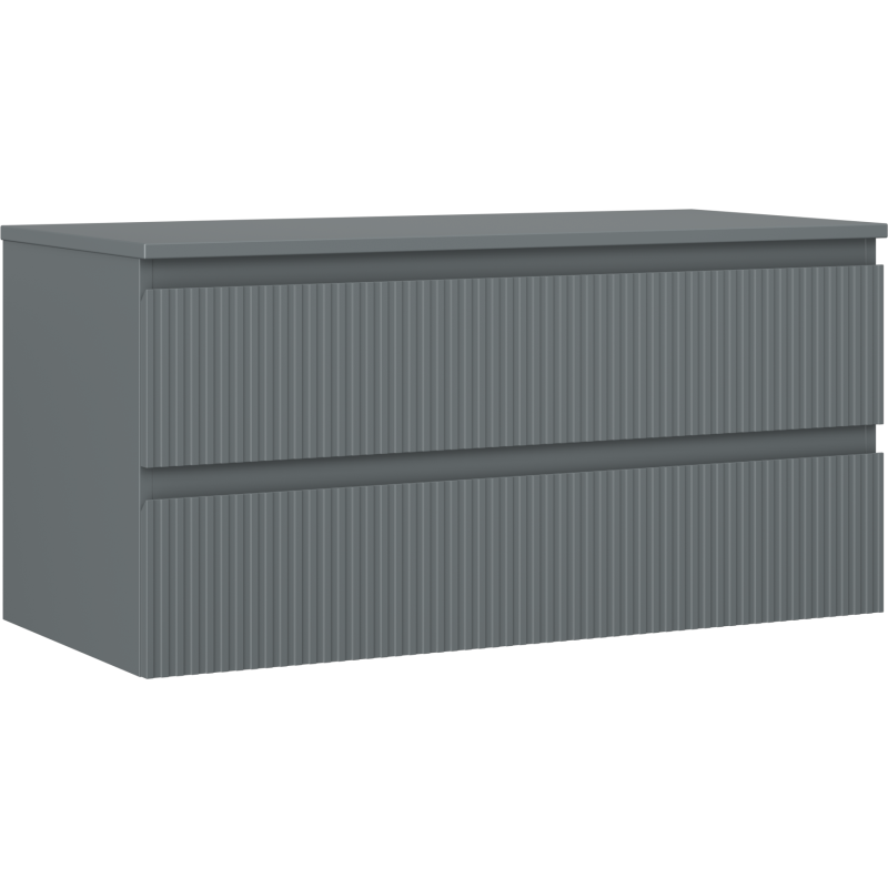 Mexen Rivel badkamerkast 100 cm met blad, 2 lades, gegroefd, mat grafiet - 91A20-10047-2-BFFC66