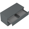 Mexen Rivel 100 cm Waschbeckenschrank mit Platte, 2 Schubladen, geriffelt, Graphit Matt - 91A20-10047-2-BFFC66