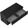 Mexen Rivel bathroom cabinet under-sink 100 cm with countertop, 2 drawers, fluted, black matte - 91A20-10047-2-BFFC71
