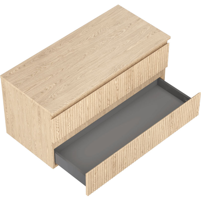 Mexen Rivel pesuallaskaappi 100 cm pöydällä, 2 laatikkoa, uritettu, tammi - 91A20-10047-2-BFFC81