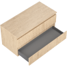 Mexen Rivel meuble de salle de bain sous-lavabo 100 cm avec plateau, 2 tiroirs, rainuré, chêne - 91A20-10047-2-BFFC81