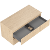 Mexen Rivel Badezimmerschrank 100 cm mit Waschtischplatte, 2 Schubladen, geriffelt, Eiche - 91A20-10047-2-BFFC81
