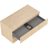 Mexen Rivel meuble de salle de bain sous-lavabo 100 cm avec plateau, 2 tiroirs, rainuré, chêne - 91A20-10047-2-BFFC81