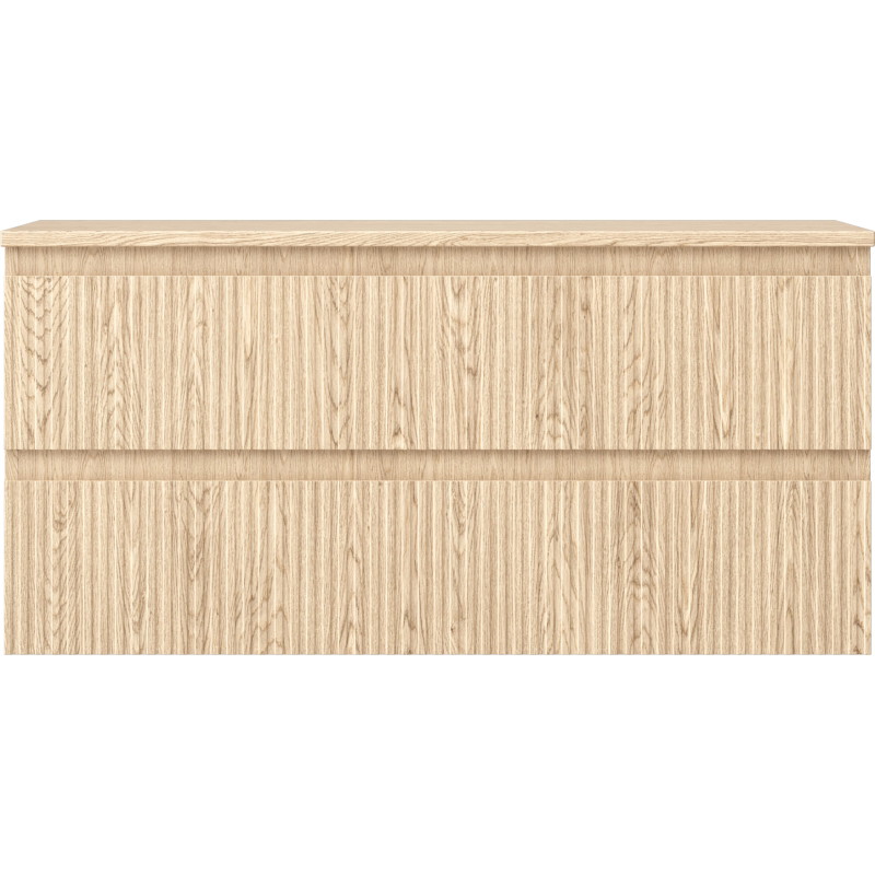Mexen Rivel mobiletto da bagno sottolavabo 100 cm con piano, 2 cassetti, scanalato, rovere - 91A20-10047-2-BFFC81
