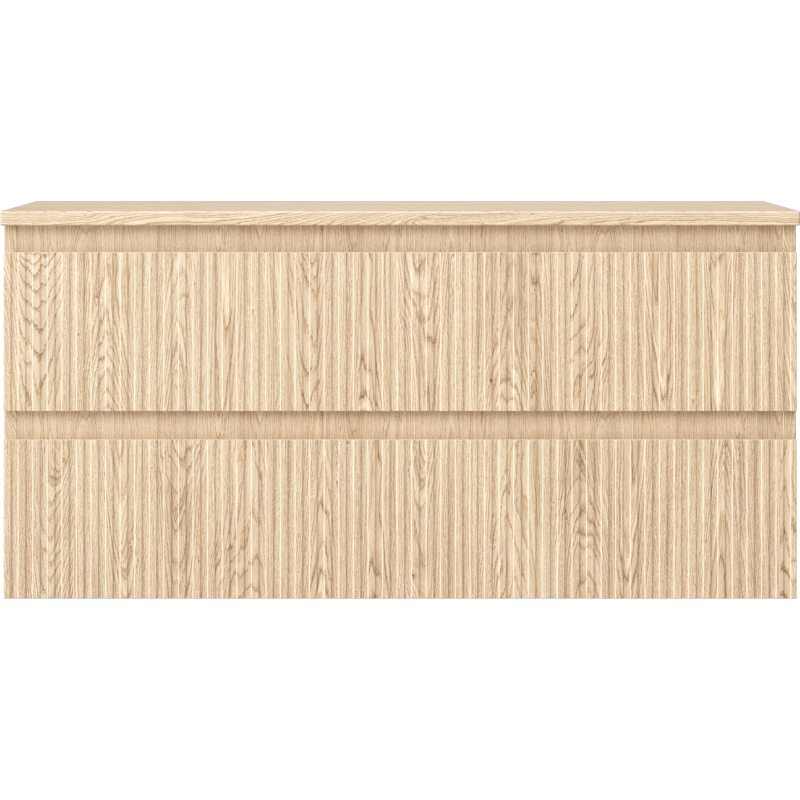 Mexen Rivel szafka łazienkowa podumywalkowa 100 cm z blatem, 2 szuflady, ryflowana , dąb - 91A20-10047-2-BFFC81