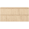 Mexen Rivel Badezimmerschrank 100 cm mit Waschtischplatte, 2 Schubladen, geriffelt, Eiche - 91A20-10047-2-BFFC81