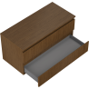 Mexen Rivel Badezimmerschrank 100 cm mit Arbeitsplatte, 2 Schubladen, geriffelt, Walnuss - 91A20-10047-2-BFFC86