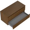 Mexen Rivel bathroom cabinet for washbasin 100 cm with countertop, 2 drawers, fluted, walnut - 91A20-10047-2-BFFC86