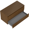 Mexen Rivel bathroom cabinet under sink 100 cm with countertop, 2 drawers, grooved, walnut - 91A20-10047-2-BFFC86