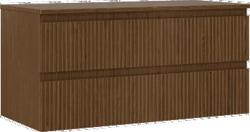 Mexen Rivel mobile da bagno sottolavabo 100 cm con piano, 2 cassetti, scanalato, noce - 91A20-10047-2-BFFC86