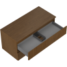 Mexen Rivel Badezimmerschrank 100 cm mit Arbeitsplatte, 2 Schubladen, geriffelt, Walnuss - 91A20-10047-2-BFFC86