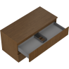 Mexen Rivel bathroom cabinet under sink 100 cm with countertop, 2 drawers, grooved, walnut - 91A20-10047-2-BFFC86