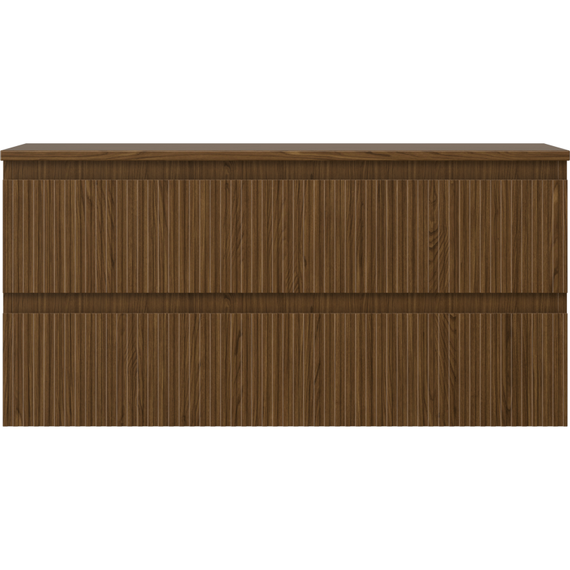 Mexen Rivel mobile da bagno sottolavabo 100 cm con piano, 2 cassetti, scanalato, noce - 91A20-10047-2-BFFC86