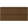 Mexen Rivel Badezimmerschrank 100 cm mit Arbeitsplatte, 2 Schubladen, geriffelt, Walnuss - 91A20-10047-2-BFFC86
