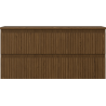 Mexen Rivel bathroom cabinet under sink 100 cm with countertop, 2 drawers, grooved, walnut - 91A20-10047-2-BFFC86