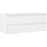 Mexen Rivel szafka łazienkowa podumywalkowa 120 cm z blatem, 2 szuflady, ryflowana , biała mat - 91A20-12047-2-BFFC01