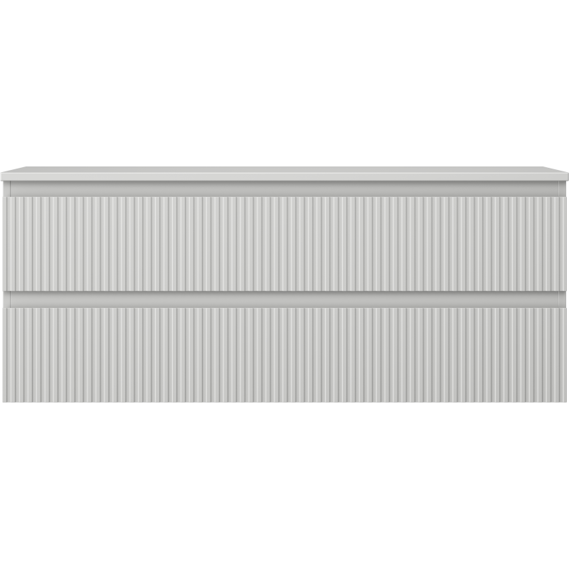 Mexen Rivel armario de baño para lavabo de 120 cm con encimera, 2 cajones, con ranuras, gris mate - 91A20-12047-2-BFFC62