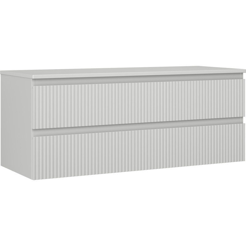 Mexen Rivel mobile da bagno sottolavabo 120 cm con piano, 2 cassetti, scanalato, grigio opaco - 91A20-12047-2-BFFC62