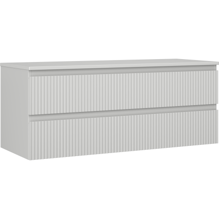 Mexen Rivel szafka łazienkowa podumywalkowa 120 cm z blatem, 2 szuflady, ryflowana , szara mat - 91A20-12047-2-BFFC62