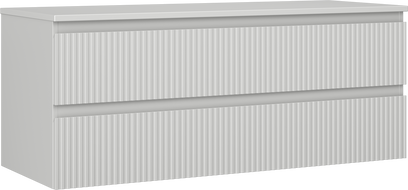 Mexen Rivel badkamerkast onder wastafel 120 cm met blad, 2 laden, geribbeld, grijs mat - 91A20-12047-2-BFFC62