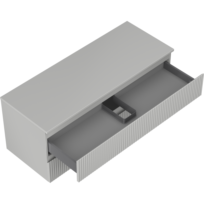 Mexen Rivel mobile da bagno sotto lavabo 120 cm con piano, 2 cassetti, scanalato, grigio opaco - 91A20-12047-2-BFFC62